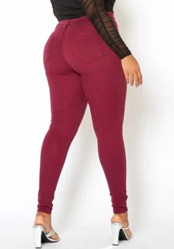 Vibrant Plus Size Classic Knee Rip Skinny Jeans -Asoph Sales Shop 2013659 111 2