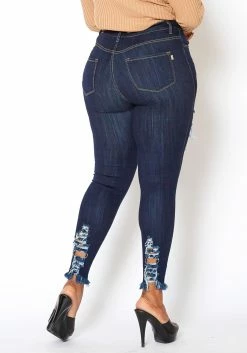 Vibrant Plus Size Ankle Distressed Favorite Mid Rise Jeans 8 Vibrant Plus Size Ankle Distressed Favorite Mid Rise Jeans -Asoph Sales Shop 2013661 939 3