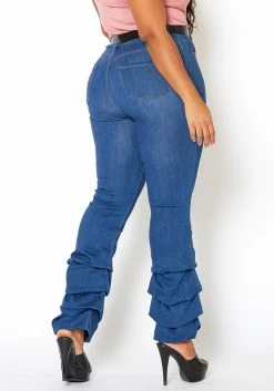 Asoph Plus Size Womens Ankle Scrunched Denim Jeans -Asoph Sales Shop 2013668 939 2