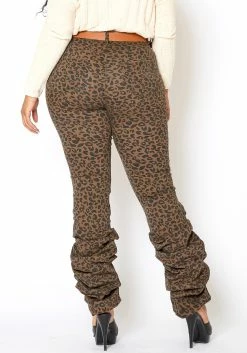 Vibrant Plus Size Womens Leopard Ankle Scrunched Jean -Asoph Sales Shop 2013669 361 1