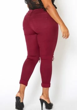 Vibrant Mid Rise Knee Distressed Plus Size Skinny Jean -Asoph Sales Shop 2013673 111 2