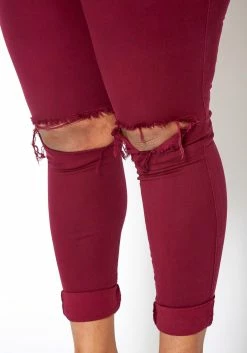 Vibrant Mid Rise Knee Distressed Plus Size Skinny Jean -Asoph Sales Shop 2013673 111 3