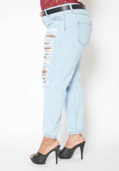 Vibrant Plus Size Light Wash Destroyed Boyfriend Jeans -Asoph Sales Shop 2013677 938 3
