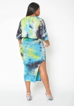 Asoph Plus Size Ocean Tie Dye Crop Top & Tank Midi Dress Set 11 Asoph Plus Size Ocean Tie Dye Crop Top & Tank Midi Dress Set -Asoph Sales Shop 2013731 003 2