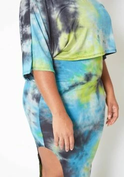 Asoph Plus Size Ocean Tie Dye Crop Top & Tank Midi Dress Set 12 Asoph Plus Size Ocean Tie Dye Crop Top & Tank Midi Dress Set -Asoph Sales Shop 2013731 003 3