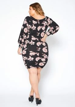 Asoph Plus Size Blush Flower Wrap Dress -Asoph Sales Shop 2014097 001 3