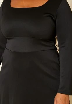 Plus Size Classic Square Neck Long Sleeve Maxi Dress 9 Plus Size Classic Square Neck Long Sleeve Maxi Dress -Asoph Sales Shop 2014193 001 5