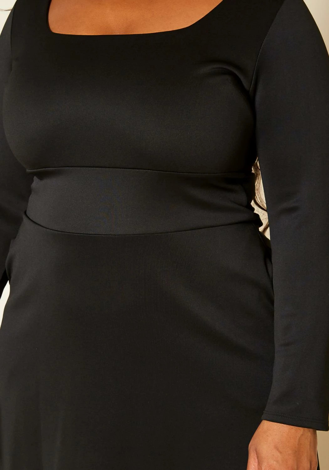 Plus Size Classic Square Neck Long Sleeve Maxi Dress 5 Plus Size Classic Square Neck Long Sleeve Maxi Dress - Image 5