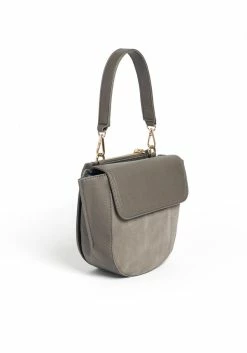 Executive Gray Suede Leather Contrast Crossbody Purse -Asoph Sales Shop 2014225 107 2