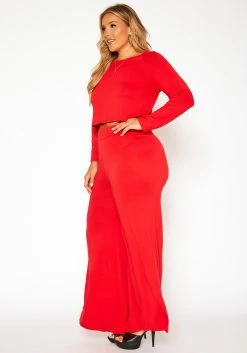 Asoph Plus Size Casual Cropped Sweater & Flare Legging Set -Asoph Sales Shop 2014391 110 2