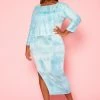 Plus Size Tie Dye Sweatshirt & Midi Dress Set