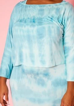 Plus Size Tie Dye Sweatshirt & Midi Dress Set -Asoph Sales Shop 2014488 002 5