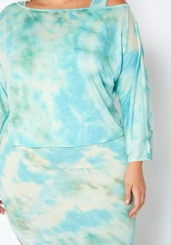 Plus Size Tie Dye Sweatshirt & Midi Dress Set -Asoph Sales Shop 2014488 140 4
