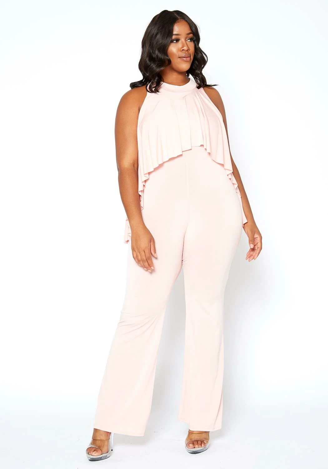 Asoph Plus Size First Class Sleeveless Overlay Jumpsuit 3 Asoph Plus Size First Class Sleeveless Overlay Jumpsuit - Image 3