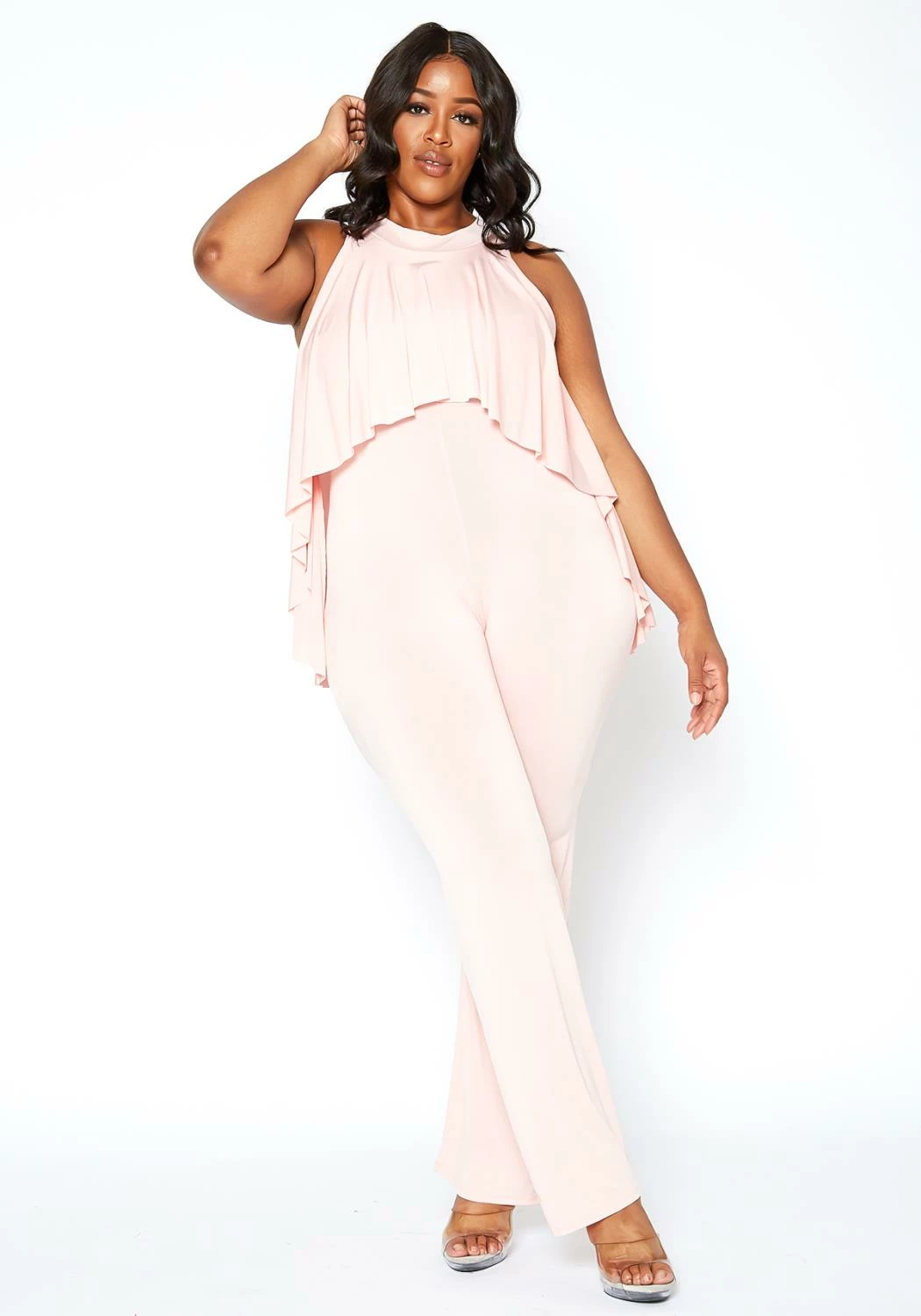 Asoph Plus Size First Class Sleeveless Overlay Jumpsuit 1 Asoph Plus Size First Class Sleeveless Overlay Jumpsuit