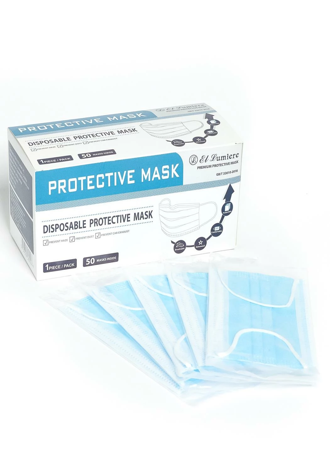 Protective Disposable Mask - Individual Package (50 Pcs) 2 Protective Disposable Mask - Individual Package (50 Pcs) - Image 2