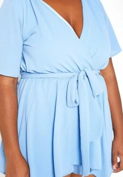 Asoph Plus Size Asymmetric Overlay Periwinkle Romper 9 Asoph Plus Size Asymmetric Overlay Periwinkle Romper -Asoph Sales Shop 2014764 003 4