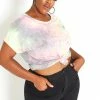 Asoph Plus Size Tie Dye Open Back Tee Shirt