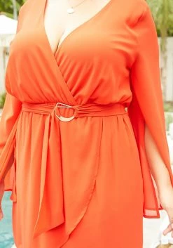 Asoph Plus Size Flowy Red Long Sleeve Mini Dress 11 Asoph Plus Size Flowy Red Long Sleeve Mini Dress -Asoph Sales Shop 2014941 121 1