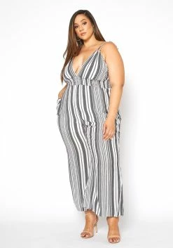 Asoph Plus Size Multi Striped Flare Leg Cami Jumpsuit -Asoph Sales Shop 2015074 001 2