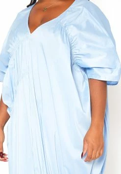 Asoph Plus Size V-Neck Ruched Oversized Midi Dress -Asoph Sales Shop 2015429 167 0