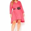 Asoph Plus Size Oversized Button Up Shirt Dress