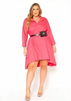 Asoph Plus Size Oversized Button Up Shirt Dress
