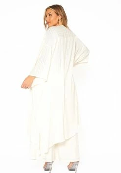 ENCREME Plus Size Shimmer Hinted Wide Sleeve Cardigan 8 ENCREME Plus Size Shimmer Hinted Wide Sleeve Cardigan -Asoph Sales Shop 2015802 002 3