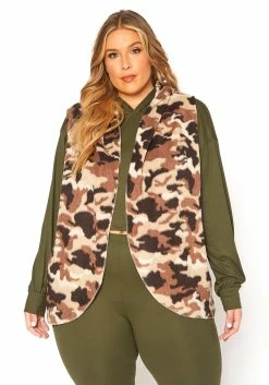 Asoph Plus Size Cozy Camo Hooded Vest -Asoph Sales Shop 2016219 106 0