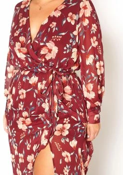 Asoph Plus Size Floral Print Chiffon Maxi Dress -Asoph Sales Shop 2016233 111 5