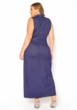 Asoph Plus Size Double Slit Denim Maxi Dress -Asoph Sales Shop 2016241 290 4