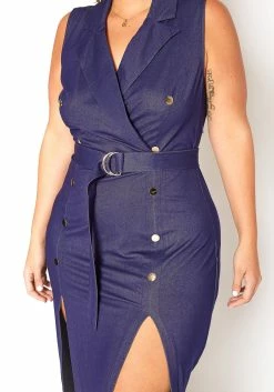 Asoph Plus Size Double Slit Denim Maxi Dress -Asoph Sales Shop 2016241 290 5