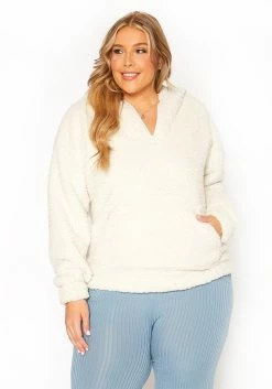 Asoph Plus Size Cozy Snow Sherpa Hoodie -Asoph Sales Shop 2016251 135 1