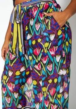 Asoph Plus Size Floral Print Straight Fit Pants -Asoph Sales Shop 2016299 128 4