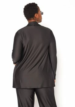 Asoph Plus Size Open Front Cardigan & Straight Pants Set -Asoph Sales Shop 2016345 001 3