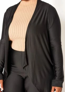 Asoph Plus Size Open Front Cardigan & Straight Pants Set -Asoph Sales Shop 2016345 001 4