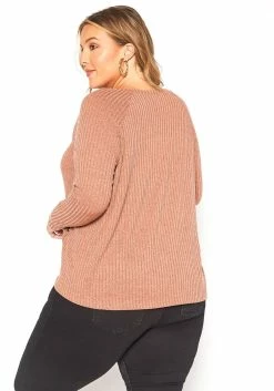Asoph Plus Size Ribbed Knit Button Front Sweater -Asoph Sales Shop 2016423 138 3