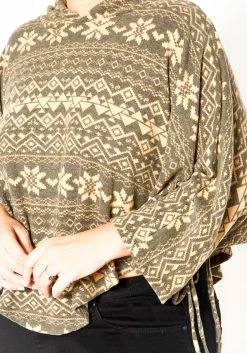 Asoph Plus Size Aztec Print Dolman Sleeve Hooded Sweater -Asoph Sales Shop 2016719 118 4