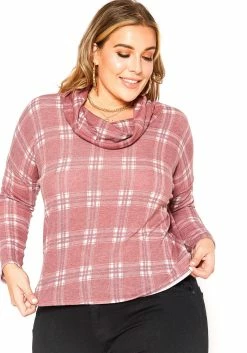 Asoph Plus Size Plaid Funnel Neck Sweater -Asoph Sales Shop 2016732 111 0