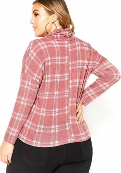 Asoph Plus Size Plaid Funnel Neck Sweater -Asoph Sales Shop 2016732 111 3