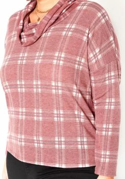 Asoph Plus Size Plaid Funnel Neck Sweater -Asoph Sales Shop 2016732 111 4