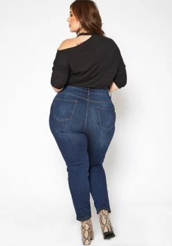 Vibrant Plus Size Button Detailed Denim Skinny Jean -Asoph Sales Shop 2016798 939 3
