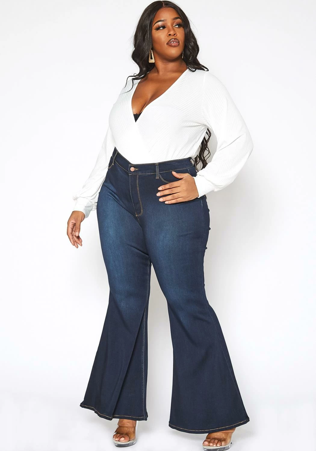 Vibrant Plus Size Bum Loving Bell Bottom Denim Jean 1 Vibrant Plus Size Bum Loving Bell Bottom Denim Jean