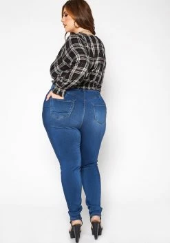 Asoph Plus Size Classic Skinny Denim High Rise Jean -Asoph Sales Shop 2016801 938 5