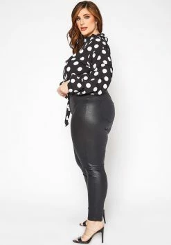 Vibrant Plus Size Girls Night Out PU Leather Skinny Jeans -Asoph Sales Shop 2016802 001 3