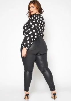 Vibrant Plus Size Girls Night Out PU Leather Skinny Jeans -Asoph Sales Shop 2016802 001 4