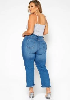 Vibrant Plus Size Distressed Vintage Denim Mom Jean -Asoph Sales Shop 2016804 938 5