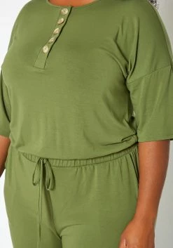 Asoph Plus Size Casual Button Hem Jumpsuit 9 Asoph Plus Size Casual Button Hem Jumpsuit -Asoph Sales Shop 2017029 125 3