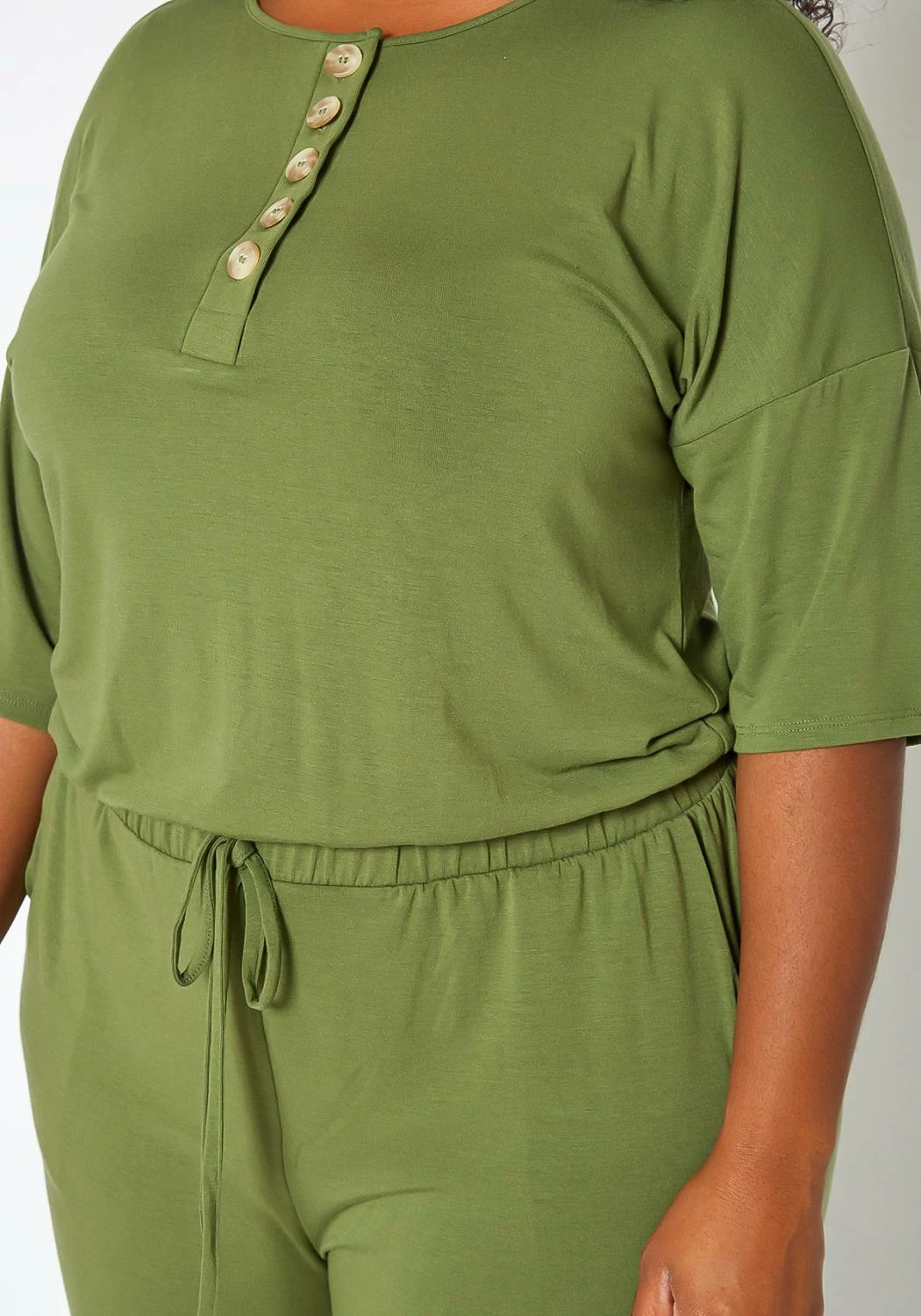 Asoph Plus Size Casual Button Hem Jumpsuit 5 Asoph Plus Size Casual Button Hem Jumpsuit - Image 5