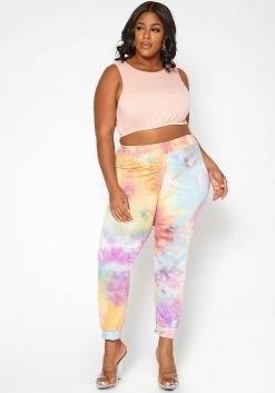 Asoph Plus Size Sweet Tie Dye Lounge Pants
